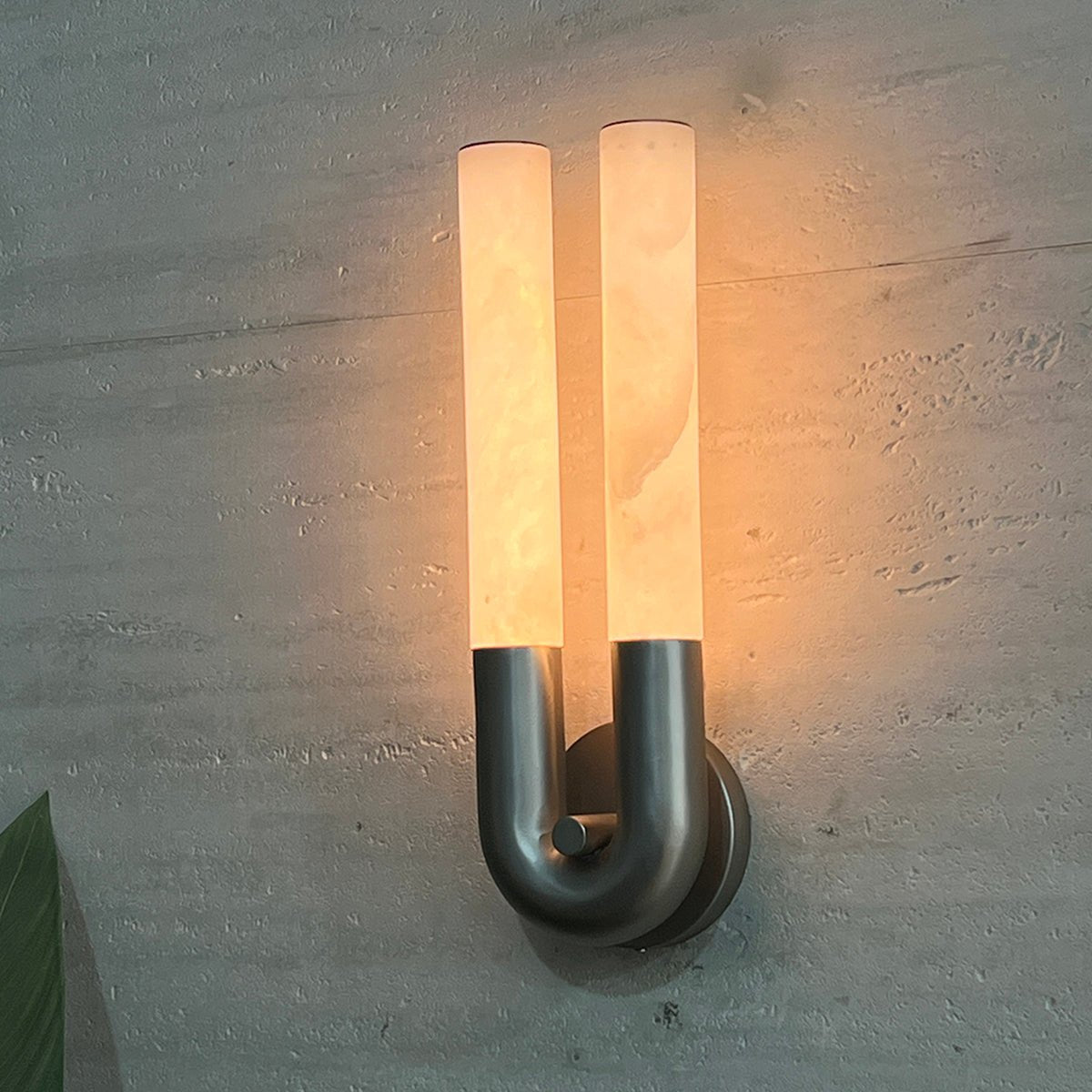 Arch Alabaster Sconce - ∅ 5.5″ x H 17.7″Nickel & WhiteTrivellolab