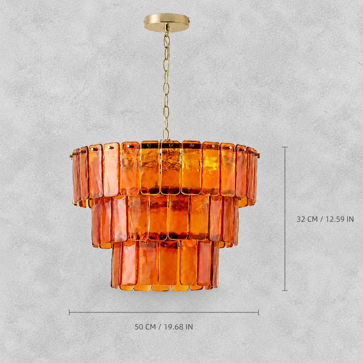 Artisan Murano Style Soleva Ember Bedroom Chandelier
