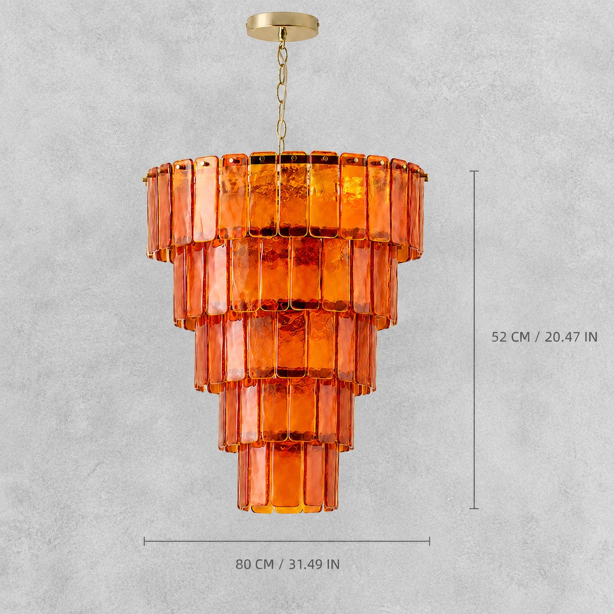 Artisan Murano Style Soleva Ember Bedroom Chandelier