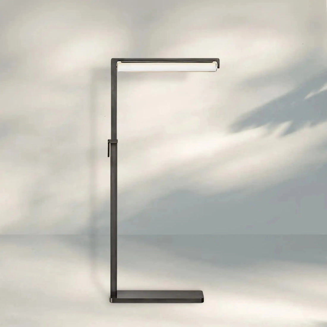 Auduban Crystal Task Table Lamp-Lacquered Burnished Brass-39"-51"H-