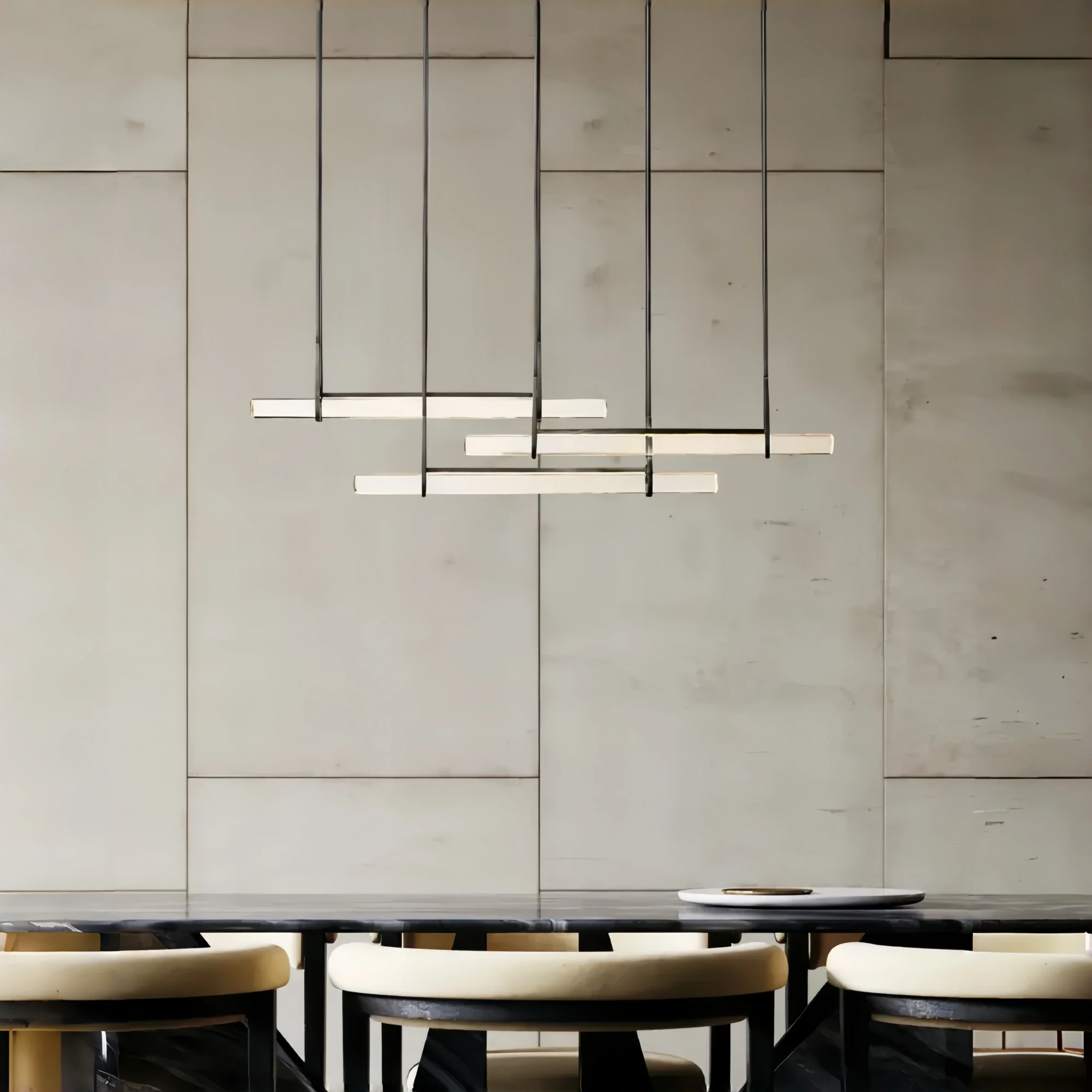 Milano Crystal Triple Bar Linear Chandelier