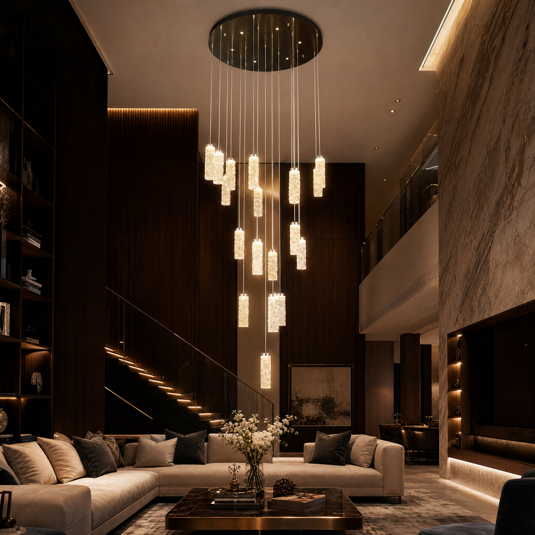 Bamboo Zen Modern Multi-Tier Cluster Chandelier - main