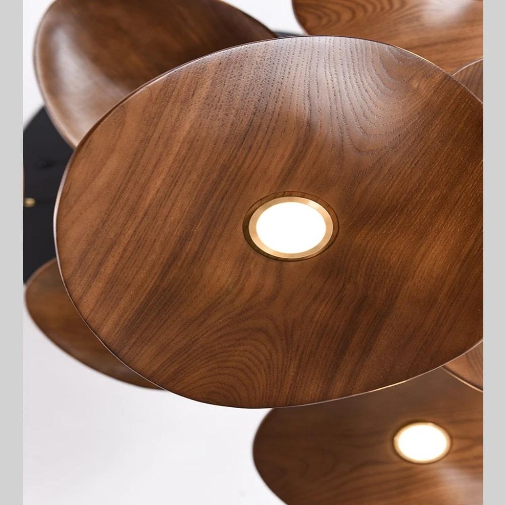 Bidi Multi Light Pendant Chandelier - Light WoodRound 10 LightTrivellolab