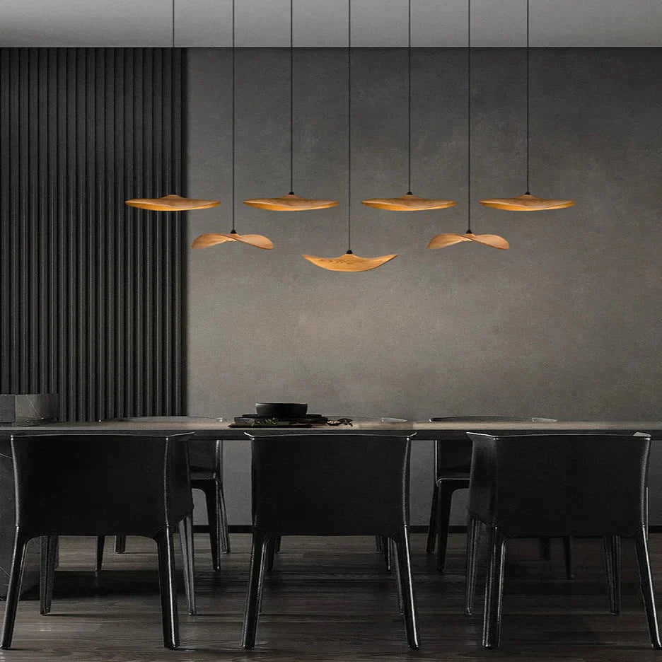 Bidi Multi Light Pendant Chandelier - Dark WoodLong 7 LightTrivellolab