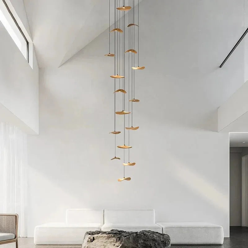 Bidi Multi Light Pendant Chandelier - Dark WoodRound 22 LightTrivellolab