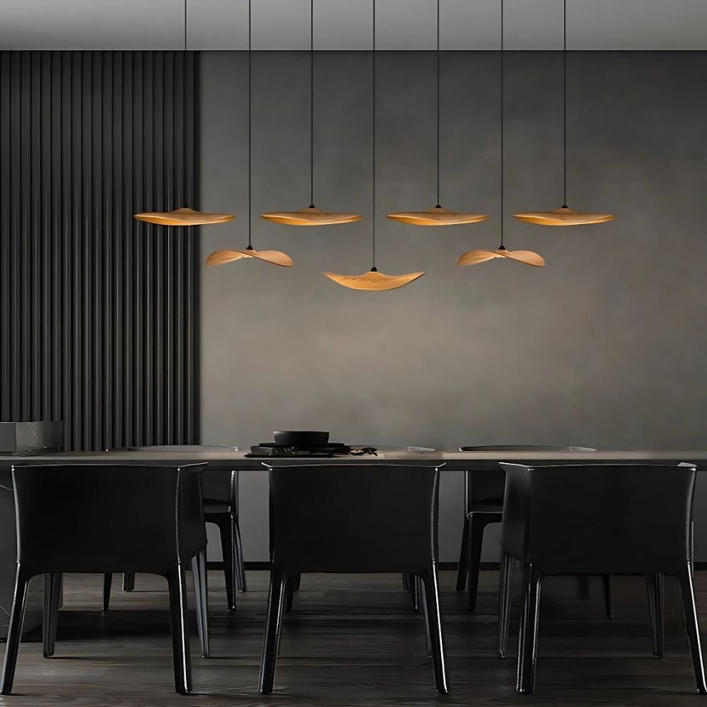 Bidi Multi Light Pendant Chandelier - Light WoodRound 7 LightTrivellolab