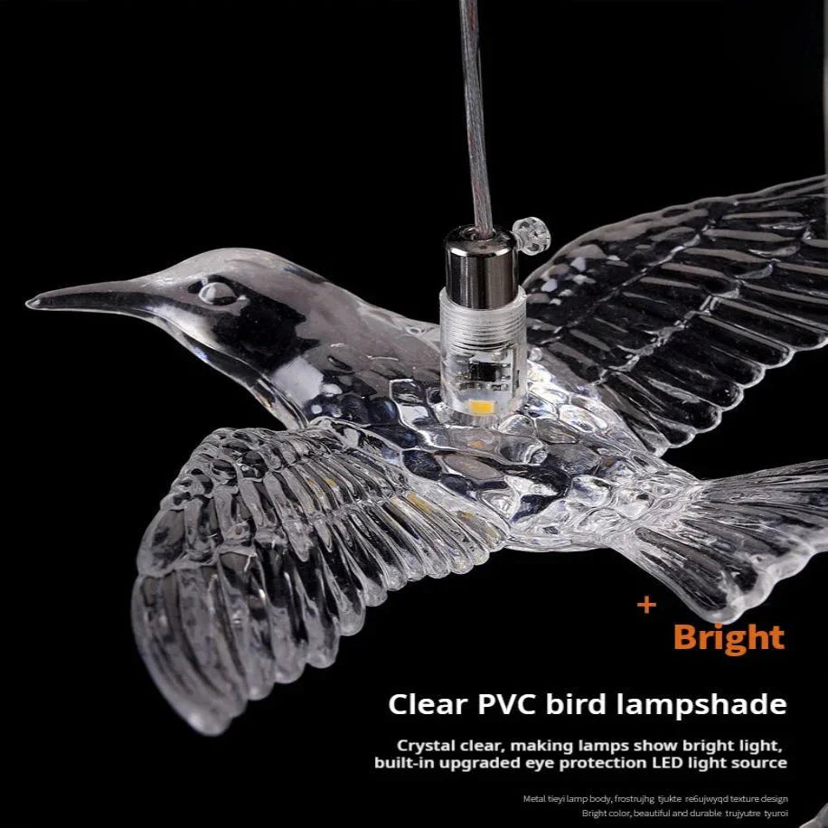 Bird Spiral Long Led Chandelier for Staircase and Foyer - Gold6 LightsCool white 6000KTrivellolab