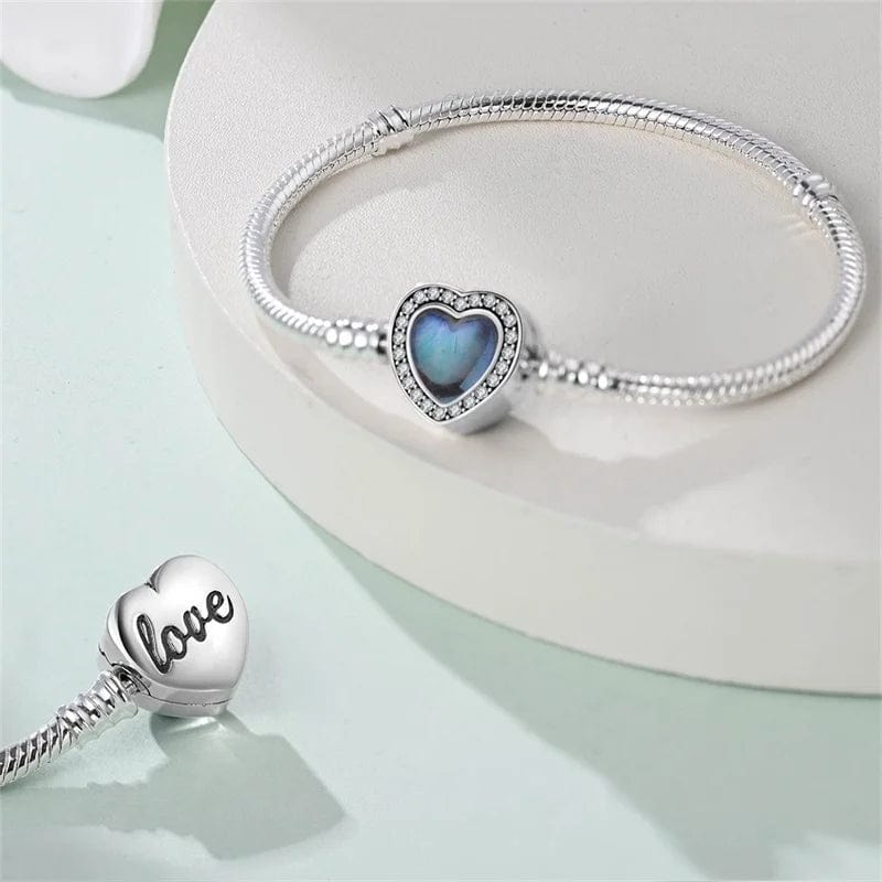 Trivellolab Blue Heart Gemstone Clasp Bracelet