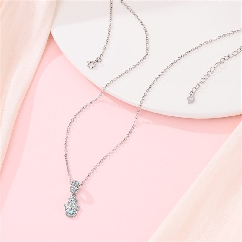 Trivellolab Blue Stone Hamsa Hand Necklace