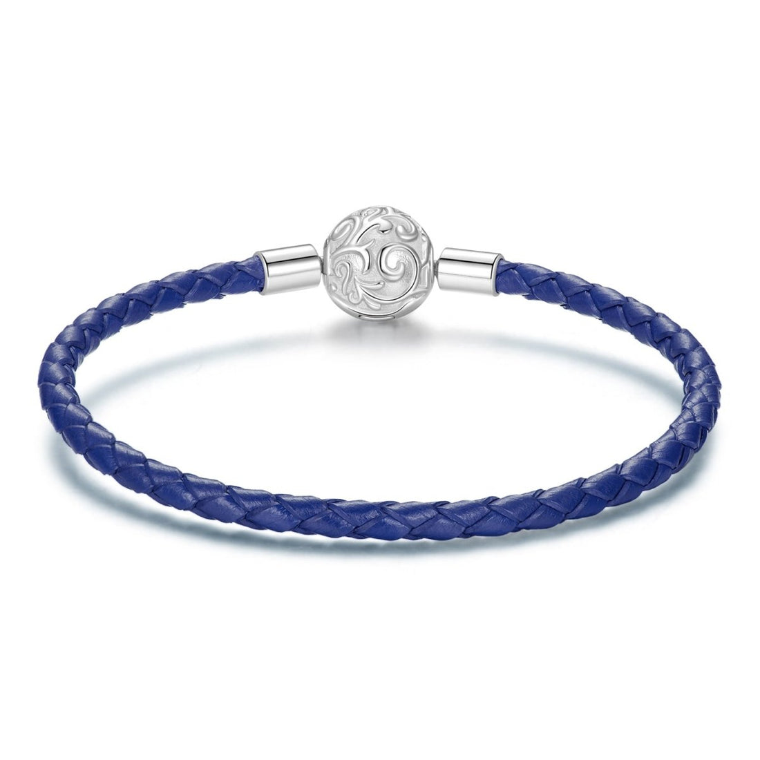 Trivellolab Blue Swirl Clasp Leather Charm Bracelet