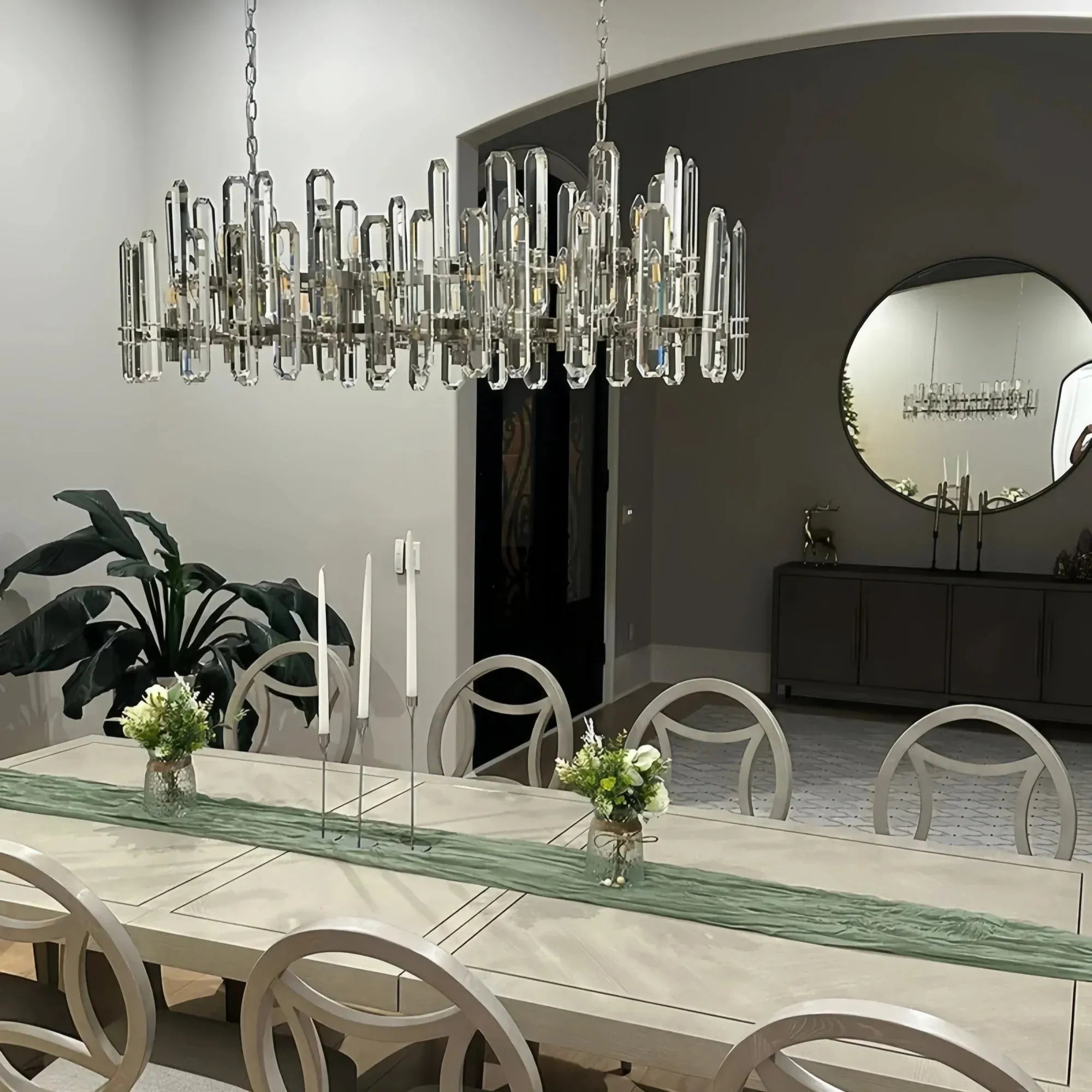 Bonington Crystal Rectangle Chandelier 54'' 72''-