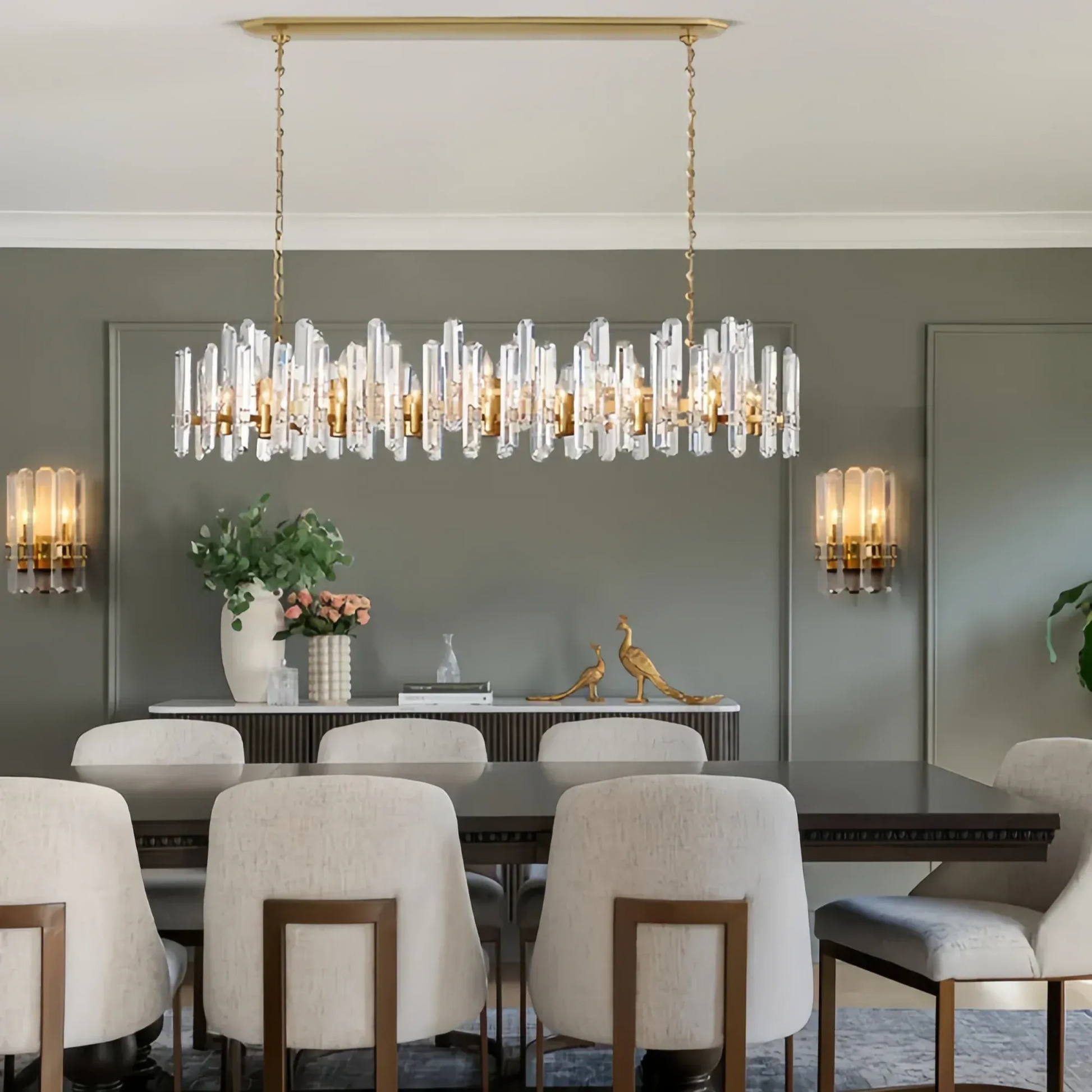 Bonington Crystal Rectangle Chandelier 54'' 72''-