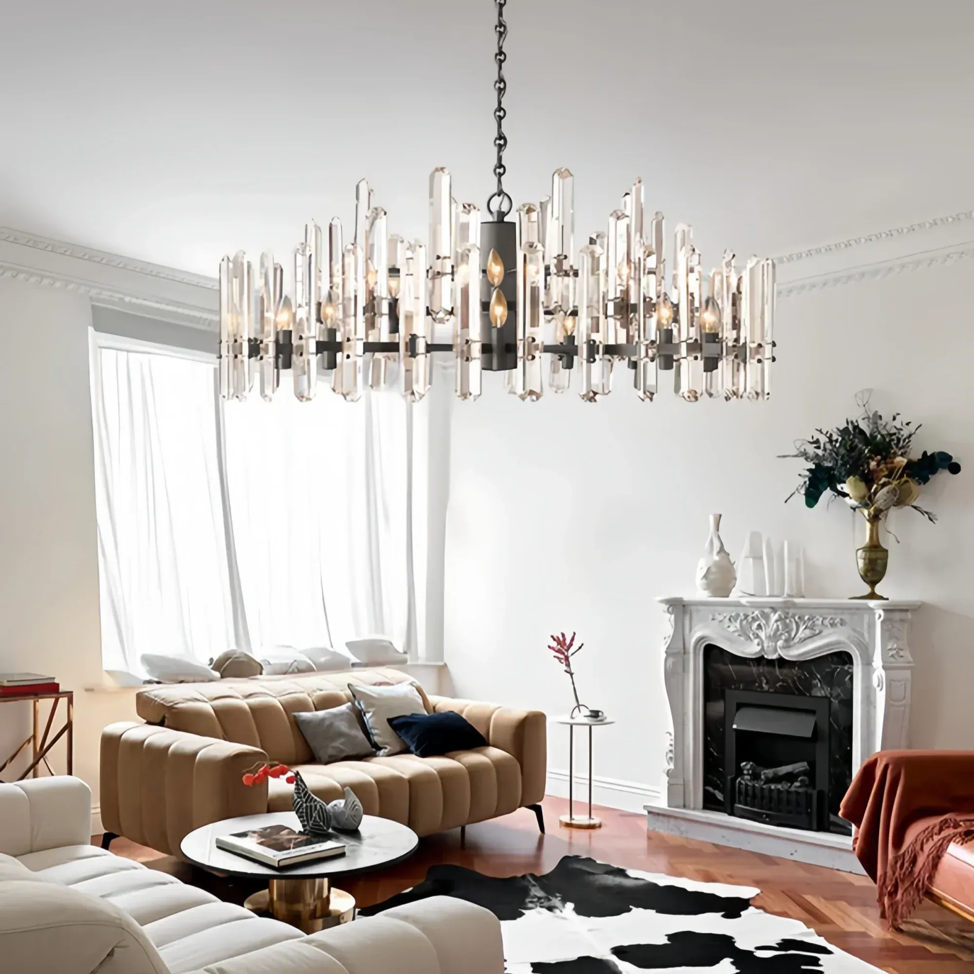 Bonington Crystal Round Chandelier 24'' 36'' 48''-