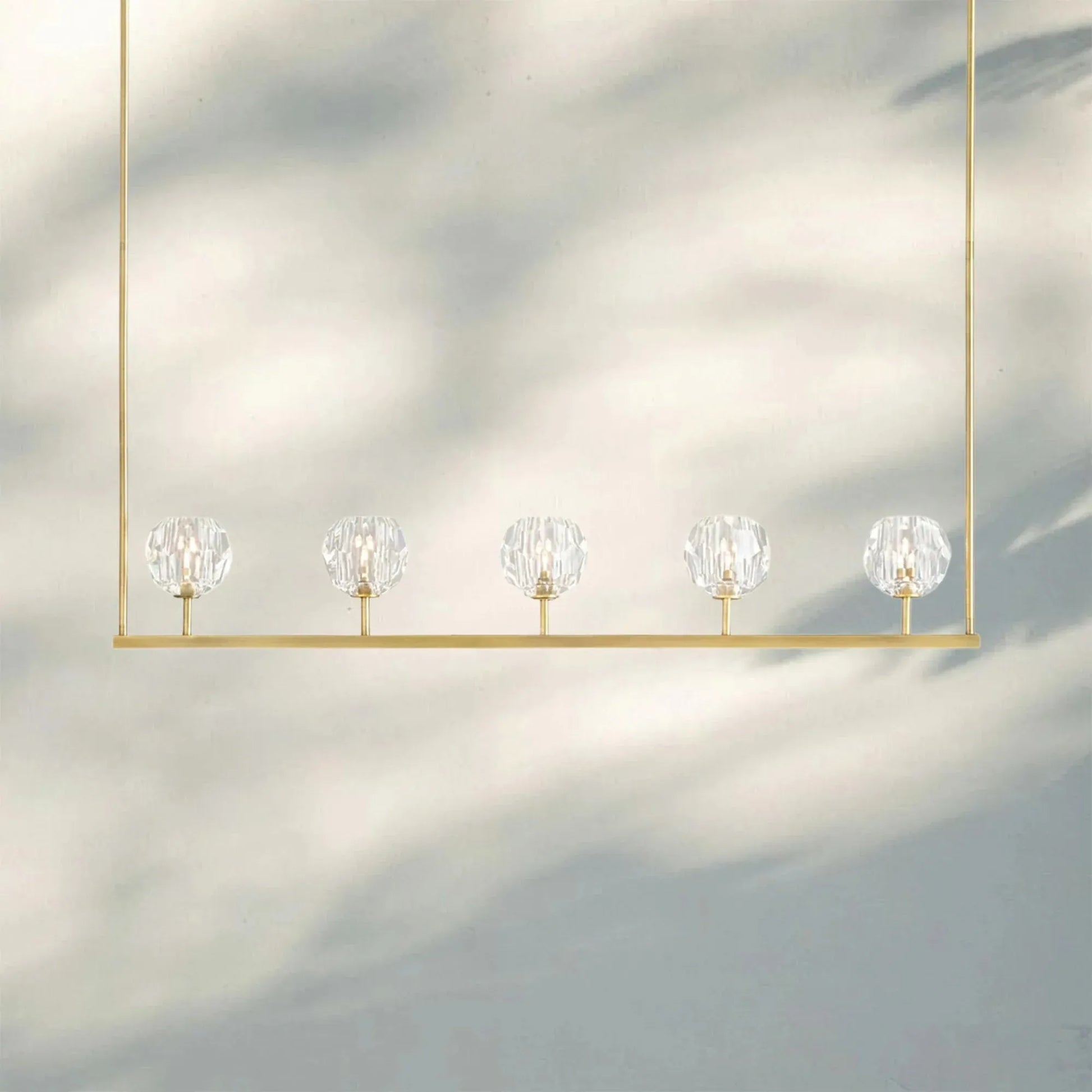 Bouble De Crystal Ball Linear Chandelier 48" 60"-Blushlighting