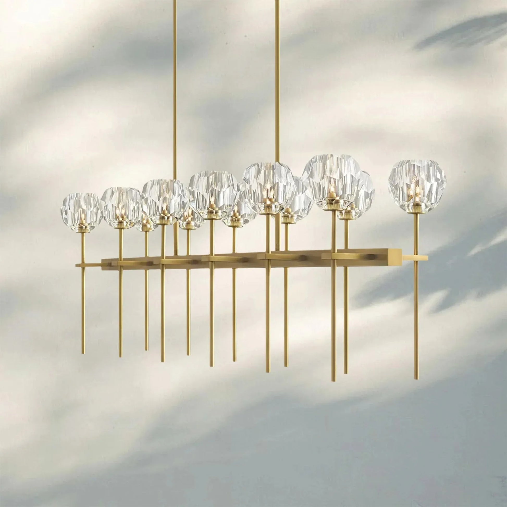 Bouble De Crystal Ball Linear Chandelier 48" 60"-Blushlighting