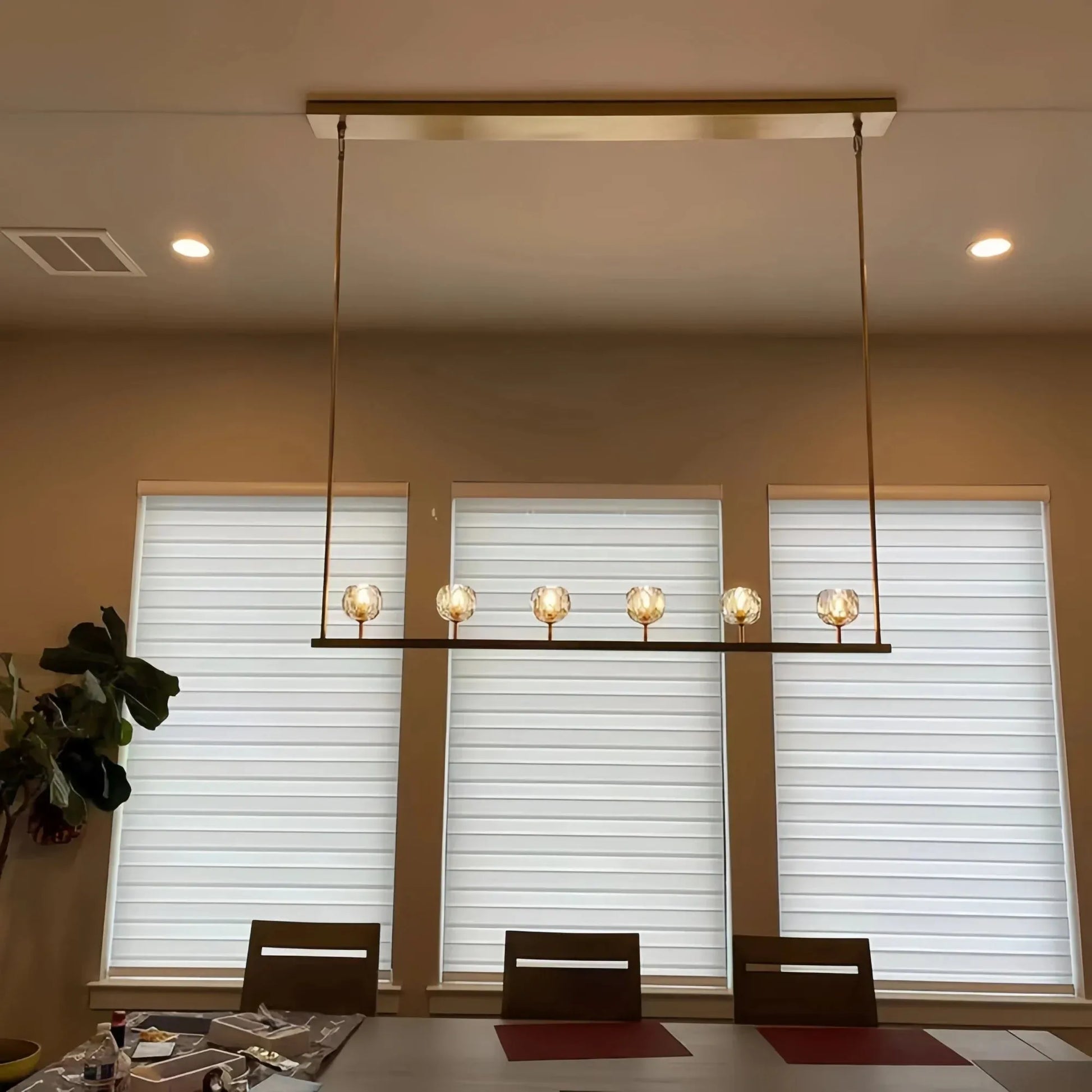 Bouble De Crystal Ball Linear Chandelier 48" 60"-Blushlighting