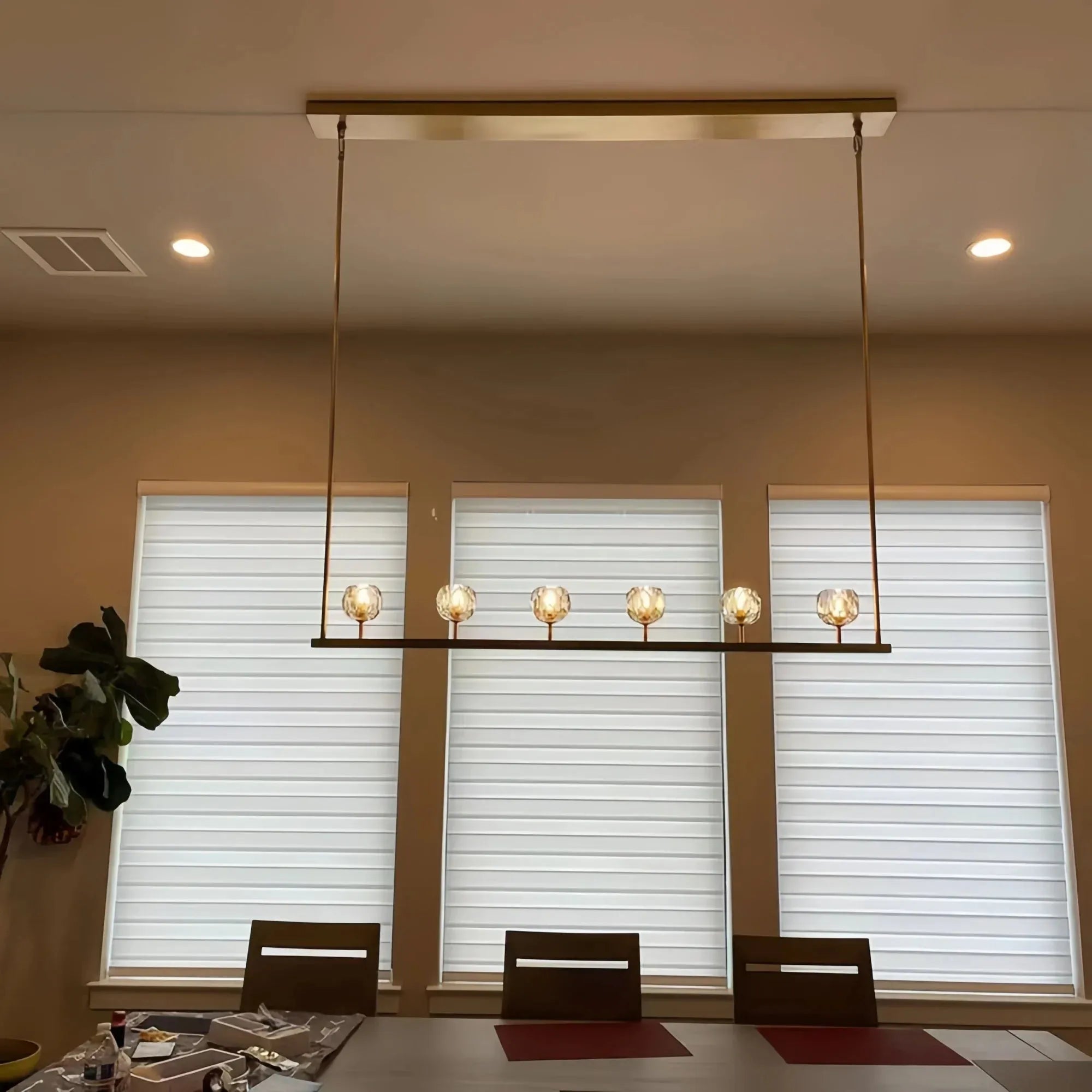 Bouble De Crystal Ball Linear Chandelier 48" 60"-Blushlighting