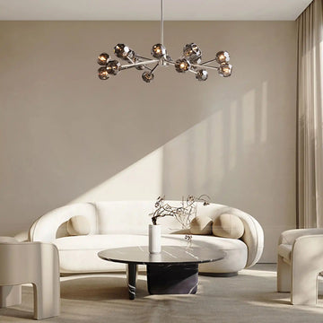 Bouble De Crystal Modern Round Chandelier for Living Room