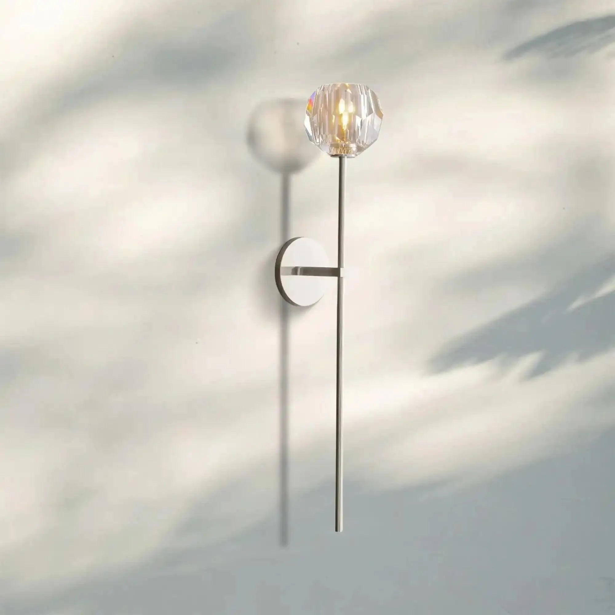 Bouble de Crystal Wall Sconce-Grand Wall Sconce-Polished Nickel-Clear-Blushlighting