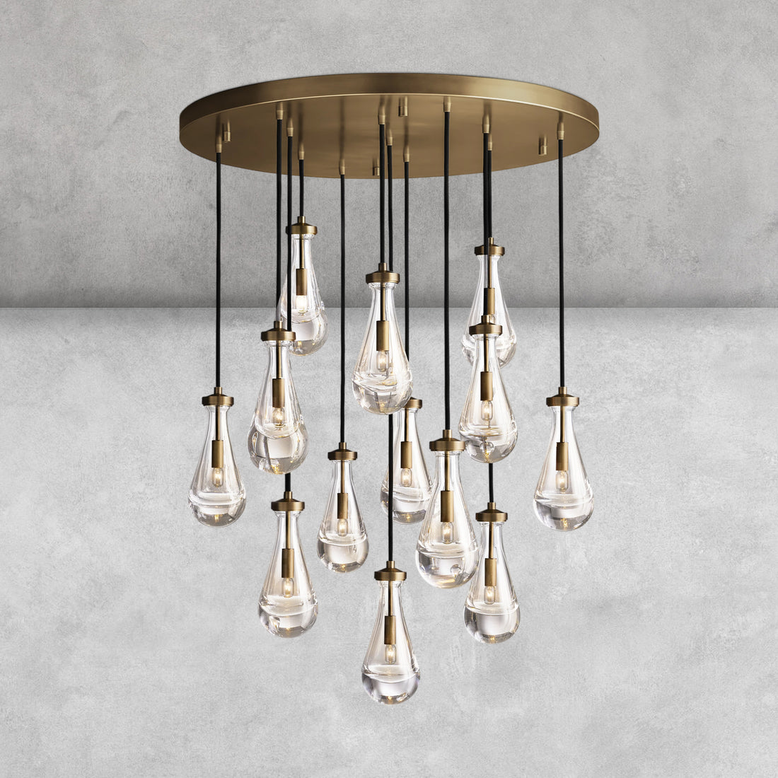 Raindrop Round Chandelier Modern Luxury Glass Chandelier For Living Room-Blushlighting