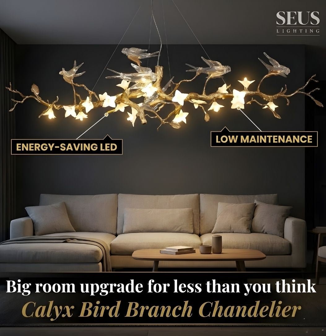 Calyx Bird Branch Chandelier for Dining Room - Copper49.2" (125cm)Warm White 3000KTrivellolab