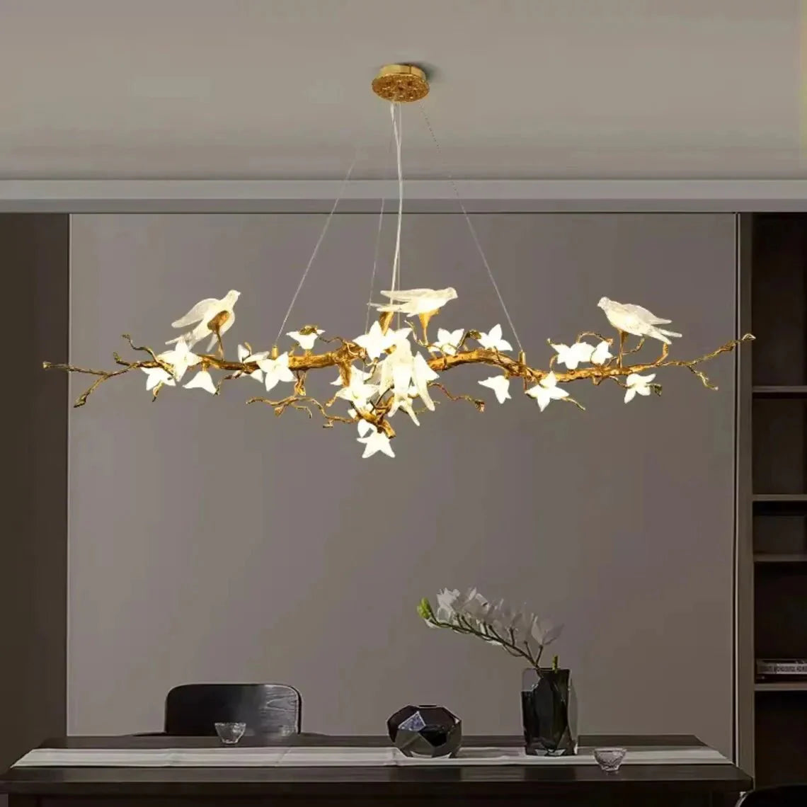 Calyx Bird Branch Chandelier for Dining Room - Copper49.2" (125cm)Warm White 3000KTrivellolab