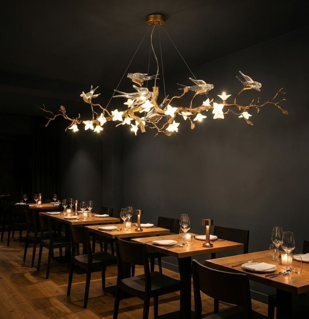 Calyx Bird Branch Chandelier for Dining Room - Copper49.2" (125cm)Warm White 3000KTrivellolab