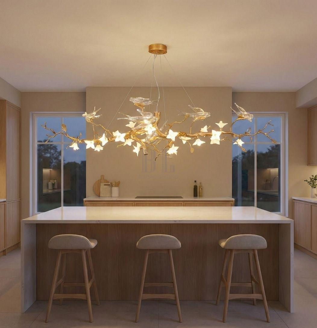 Calyx Bird Branch Chandelier for Dining Room - Copper49.2" (125cm)Warm White 3000KTrivellolab