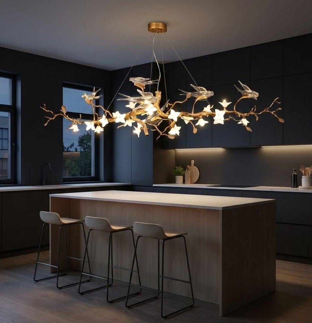 Calyx Bird Branch Chandelier for Dining Room - Copper49.2" (125cm)Warm White 3000KTrivellolab