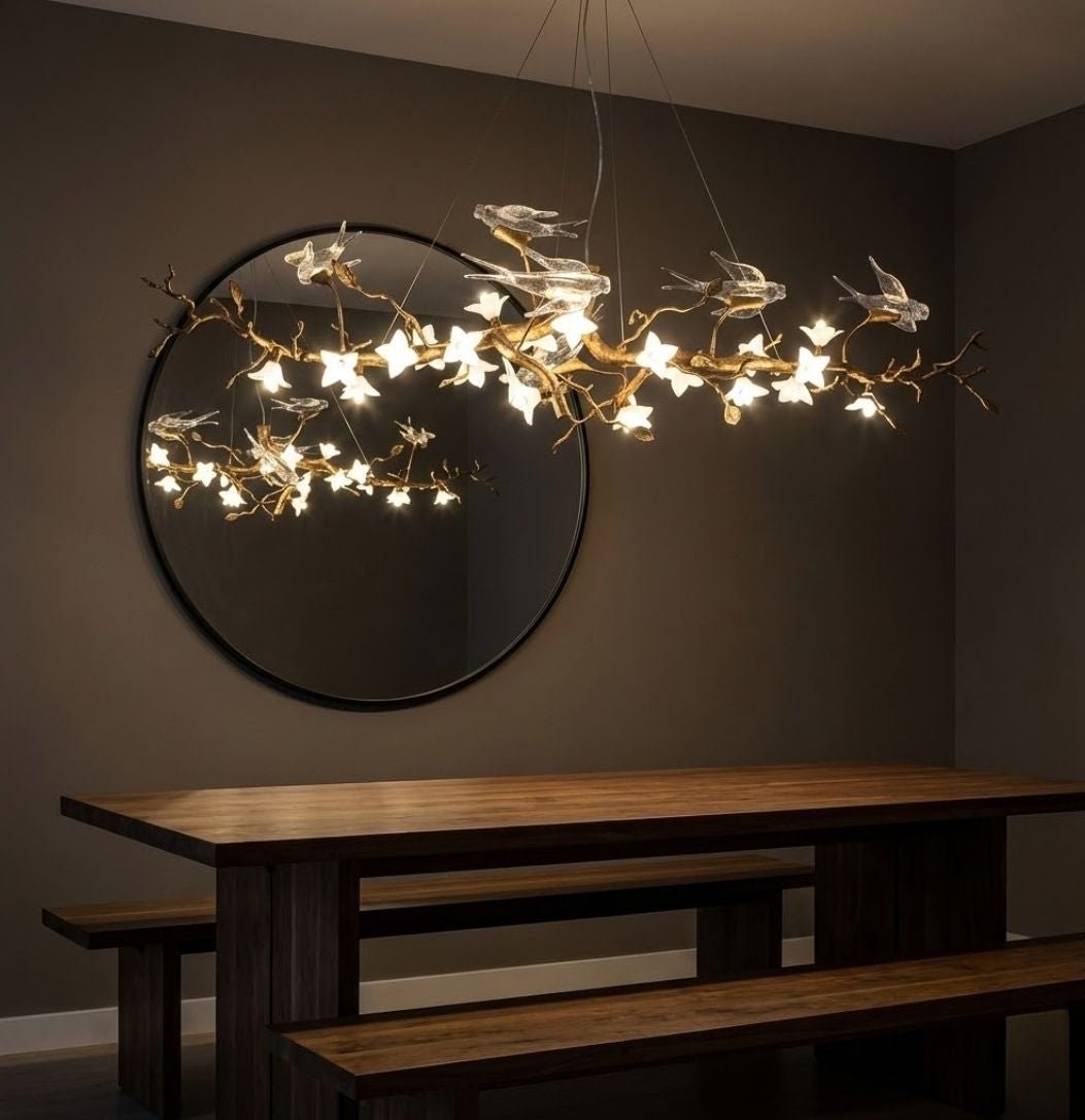Calyx Bird Branch Chandelier for Dining Room - Copper49.2" (125cm)Warm White 3000KTrivellolab