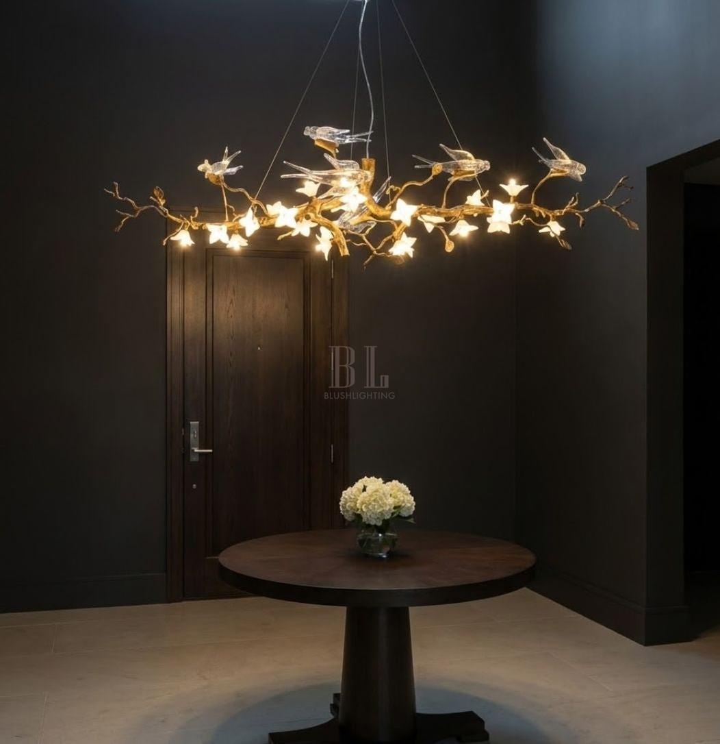 Calyx Bird Branch Chandelier for Dining Room - Copper49.2" (125cm)Warm White 3000KTrivellolab