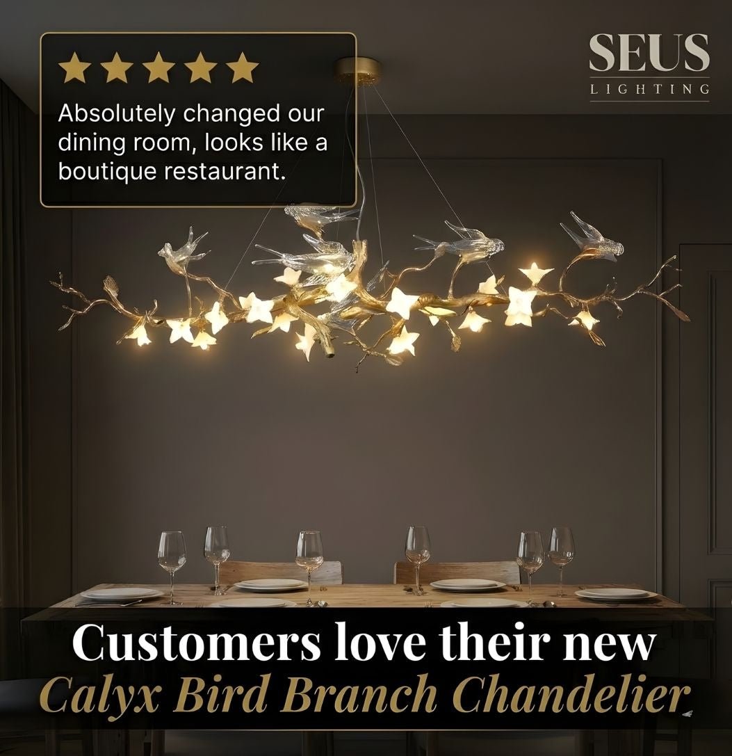 Calyx Bird Branch Chandelier for Dining Room - Copper49.2" (125cm)Warm White 3000KTrivellolab
