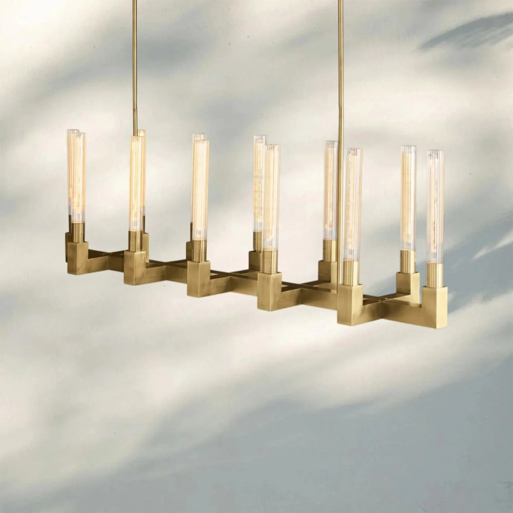 Cannel Candlestick Glass Linear Chandelier-