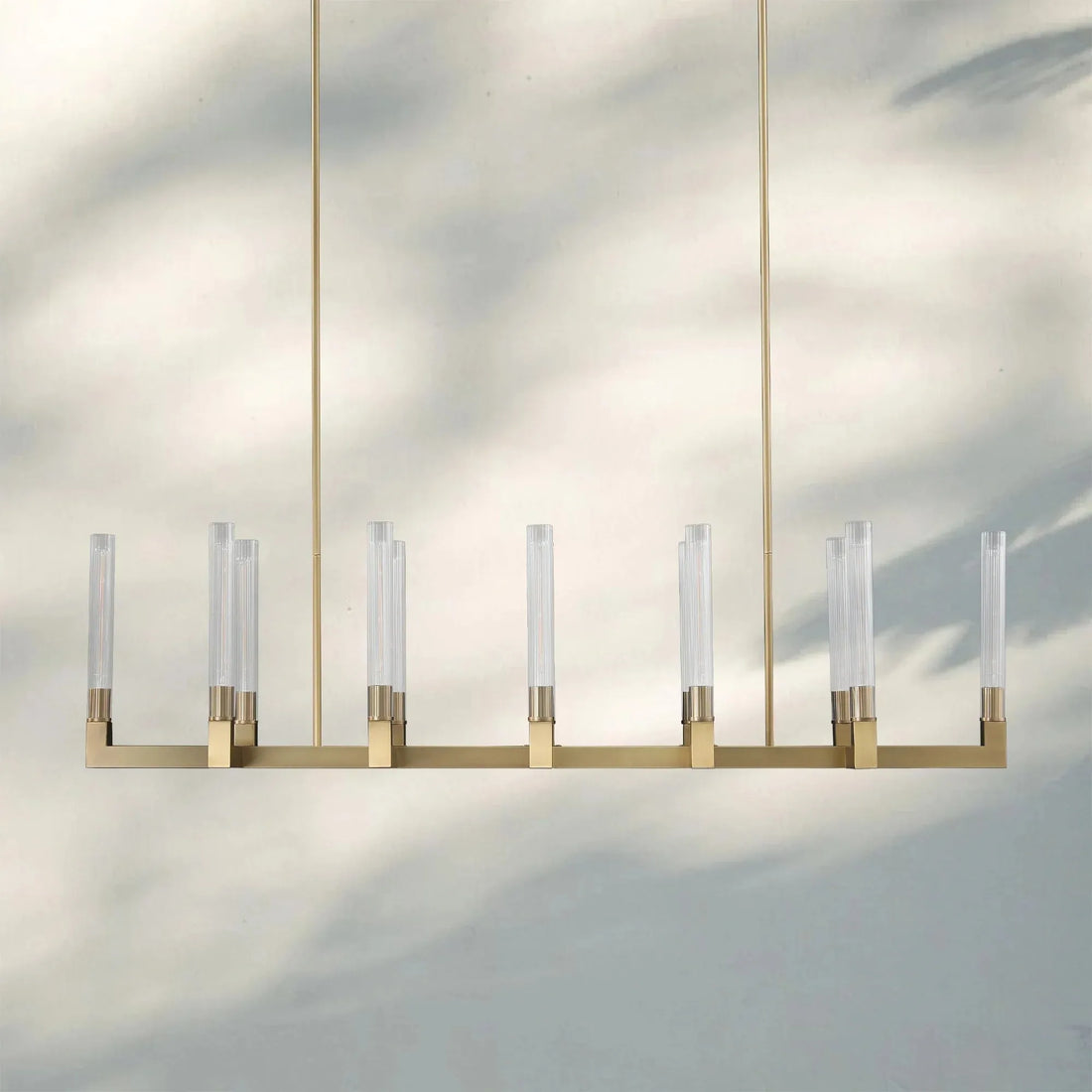 Cannel Candlestick Glass Linear Chandelier-Blushlighting