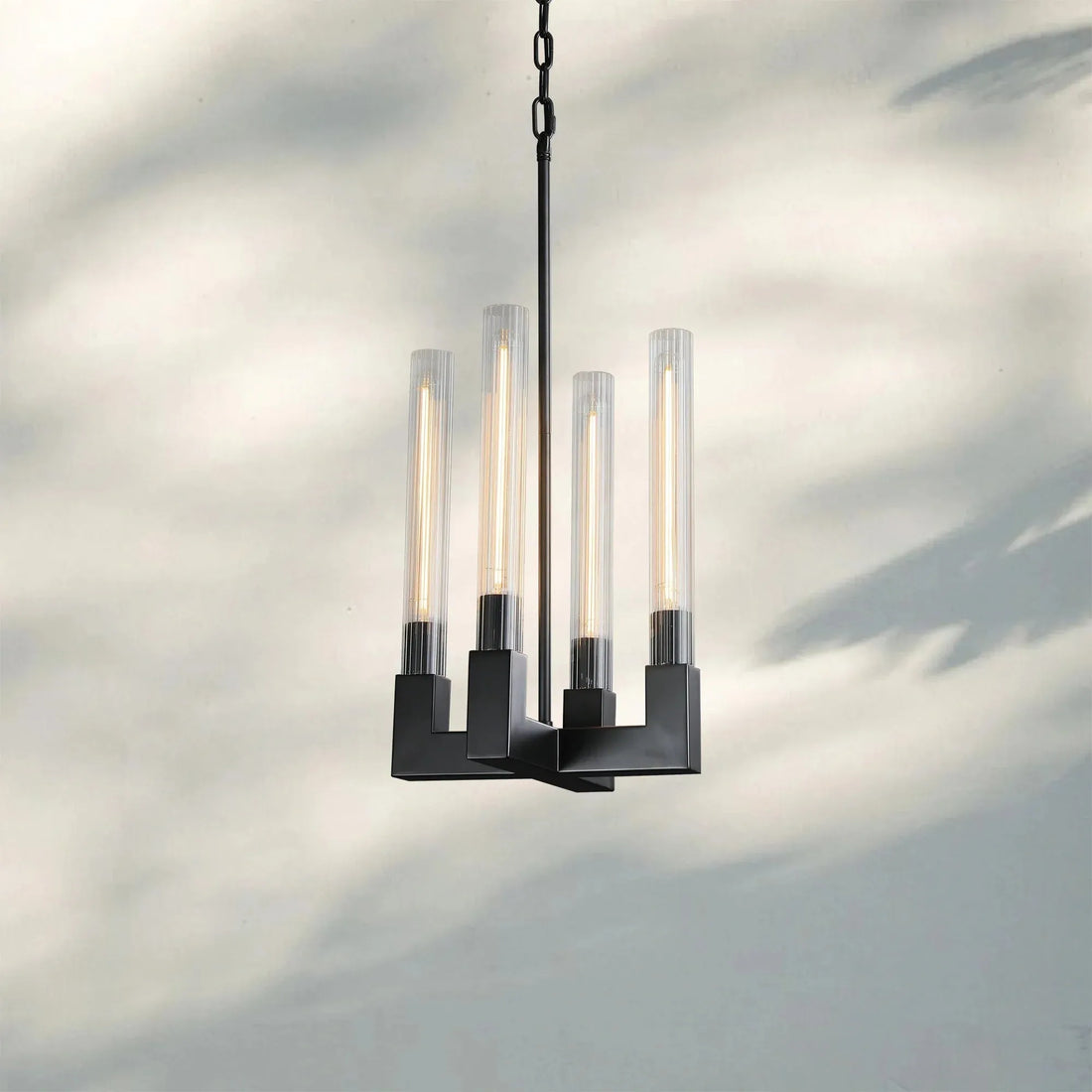 Cannel Candlestick Glass Pendant Light-Lacquered Burnished Brass-