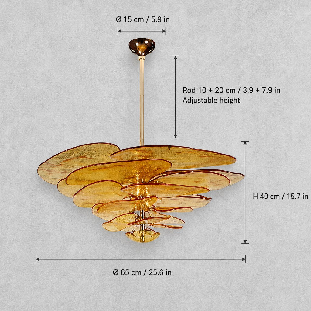 Petal Cascade Murano Style Glass Chandelier