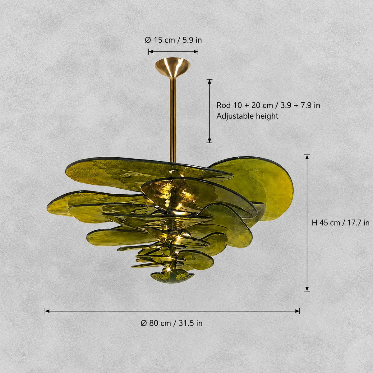 Petal Cascade Murano Style Glass Chandelier