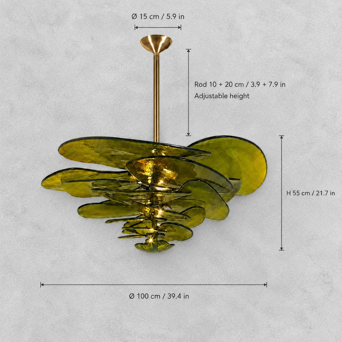 Petal Cascade Murano Style Glass Chandelier