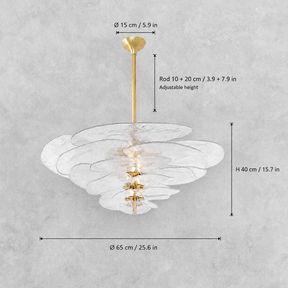 Petal Cascade Murano Style Glass Chandelier