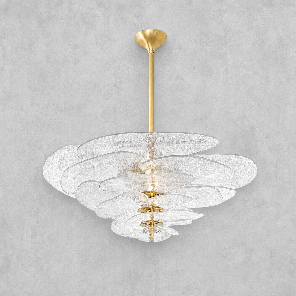 Petal Cascade Murano Style Glass Chandelier