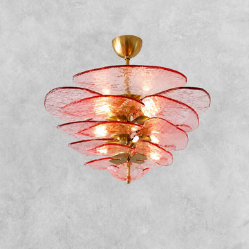 Petal Cascade Murano Style Glass Chandelier