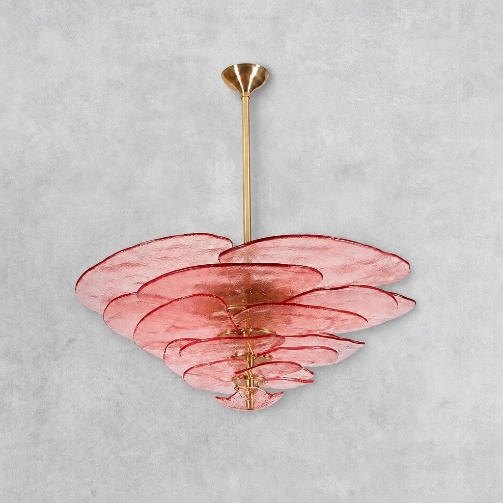 Petal Cascade Murano Style Glass Chandelier