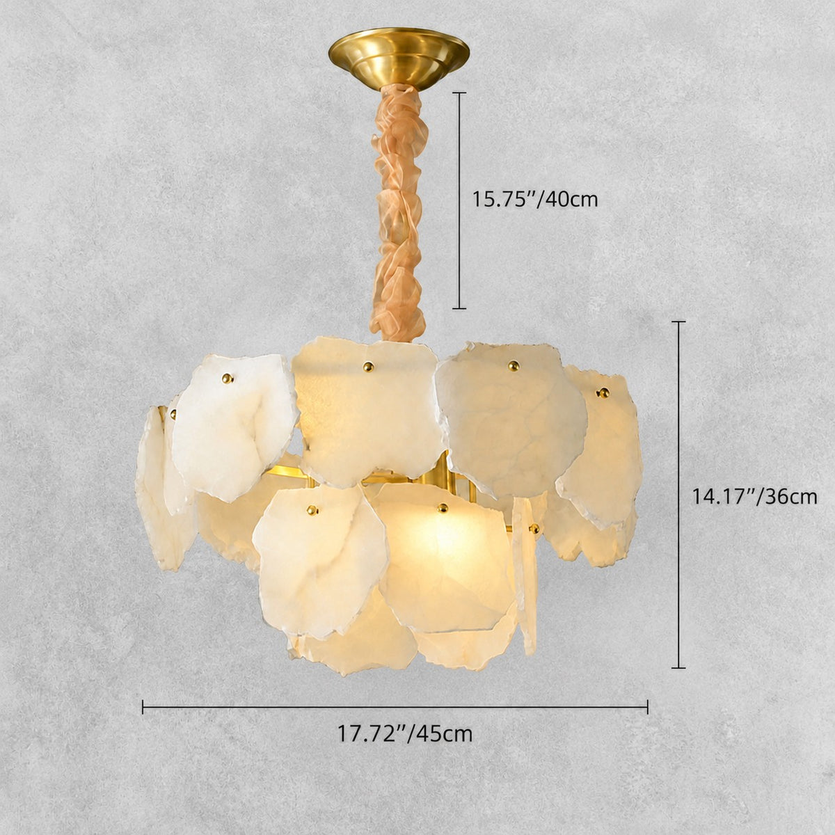 Celestara Alabaster French Art Deco  Chandelier
