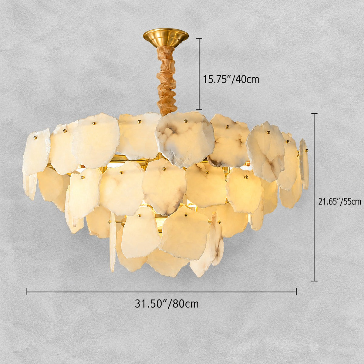 Celestara Alabaster French Art Deco  Chandelier