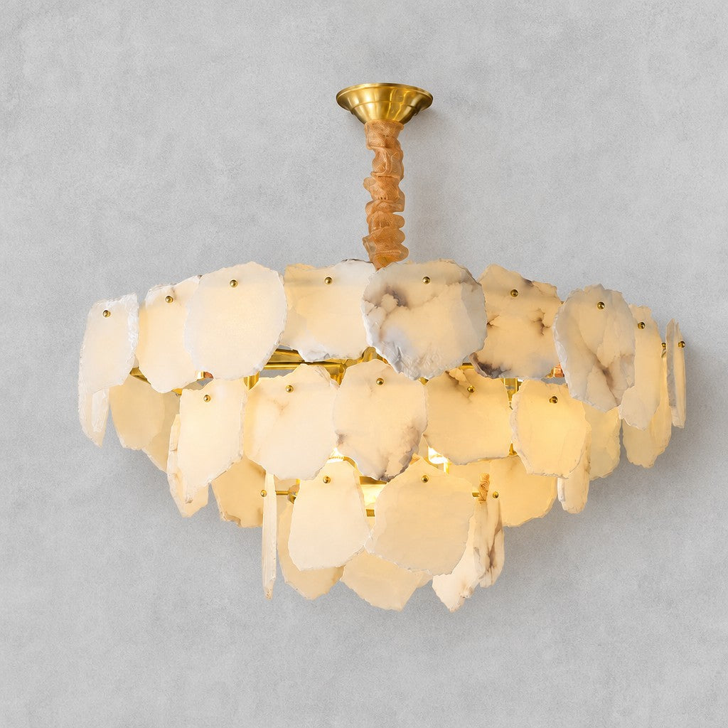 Celestara Alabaster French Art Deco  Chandelier