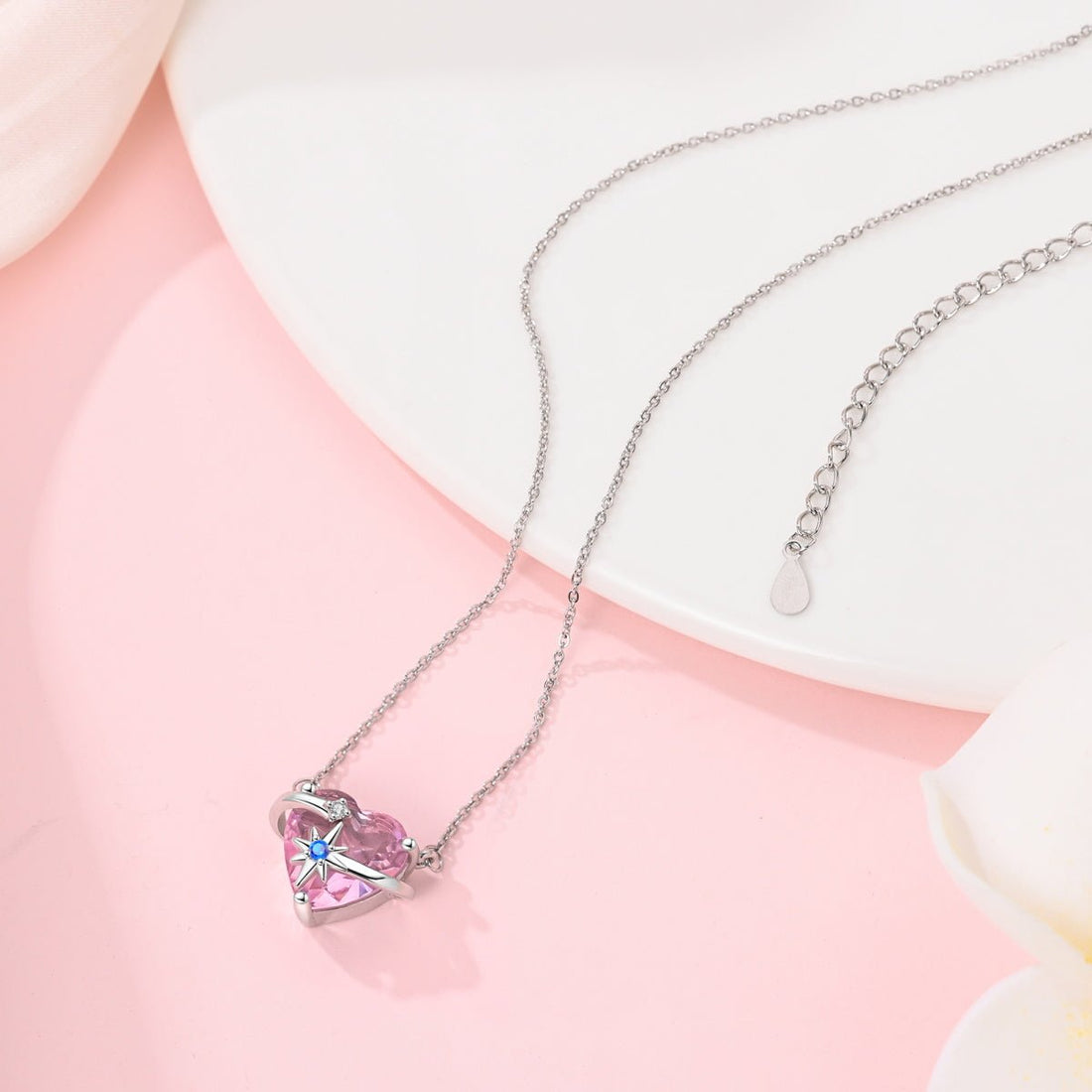Trivellolab Celestial Orbit Pink Heart Necklace