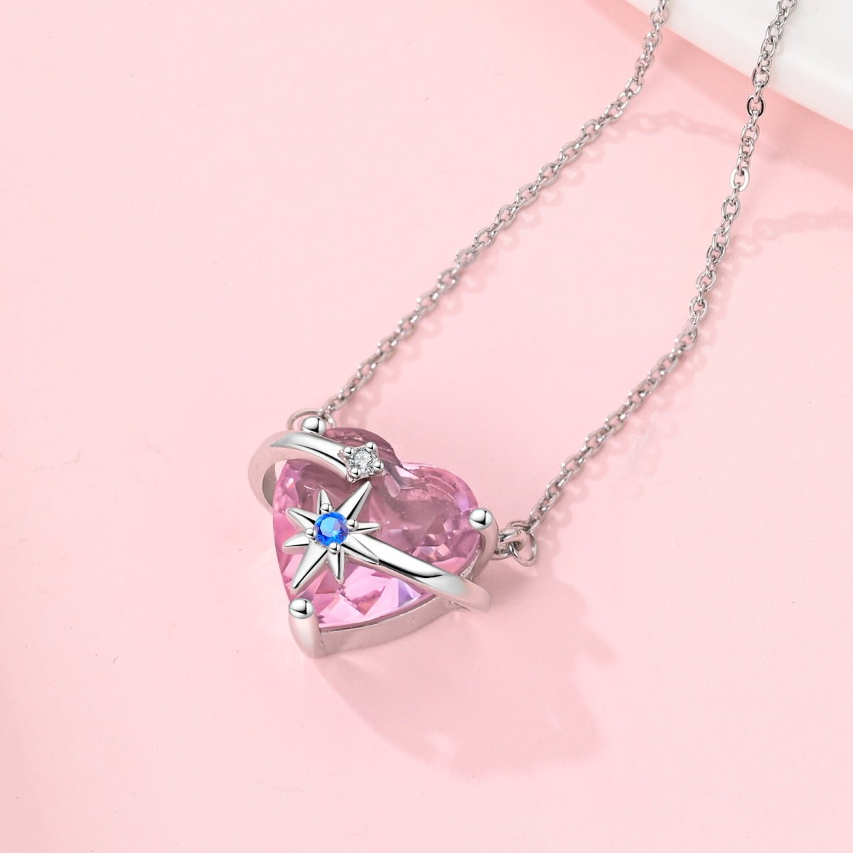 Trivellolab Celestial Orbit Pink Heart Necklace