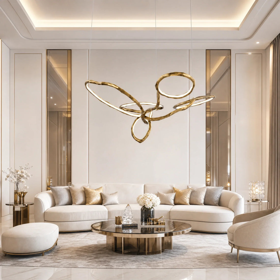 Cerchio Brass Ring Chandelier — product photo