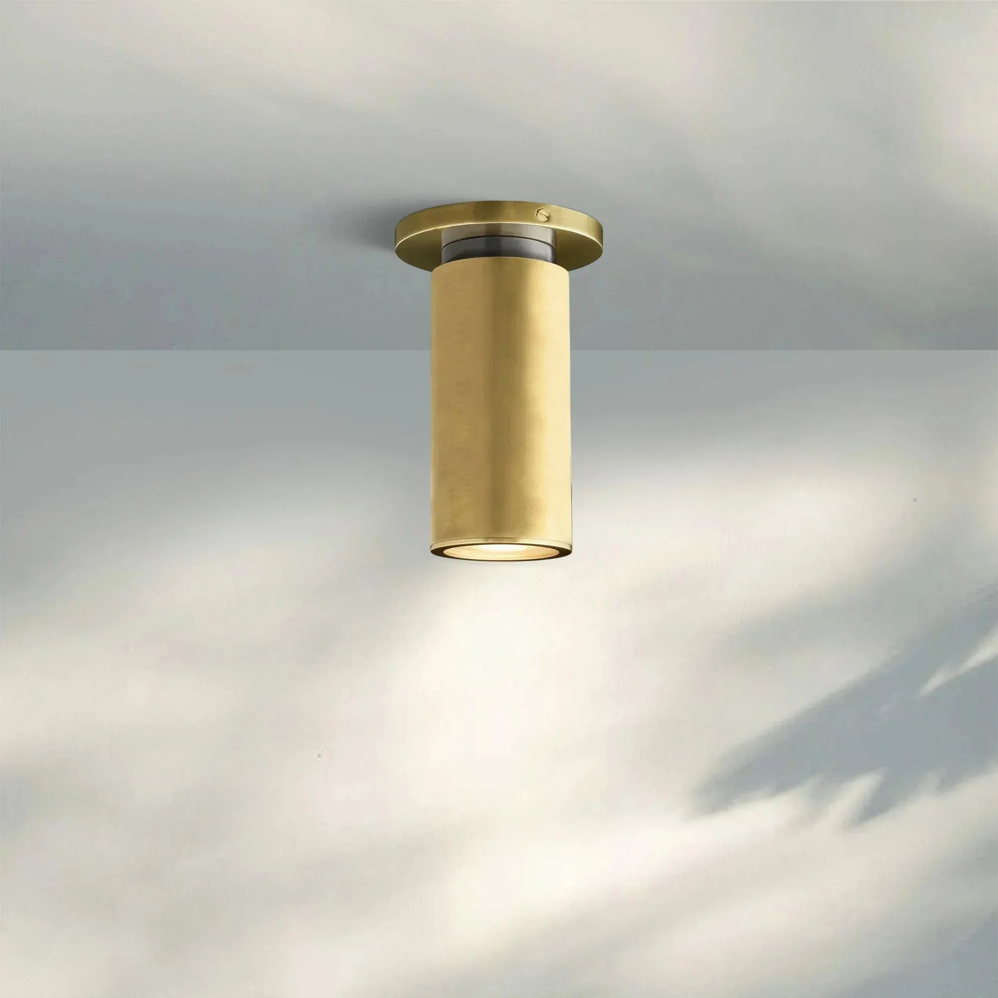 Champeau Flushmount Spotlight 7″H-Lacquered Burnished Brass-