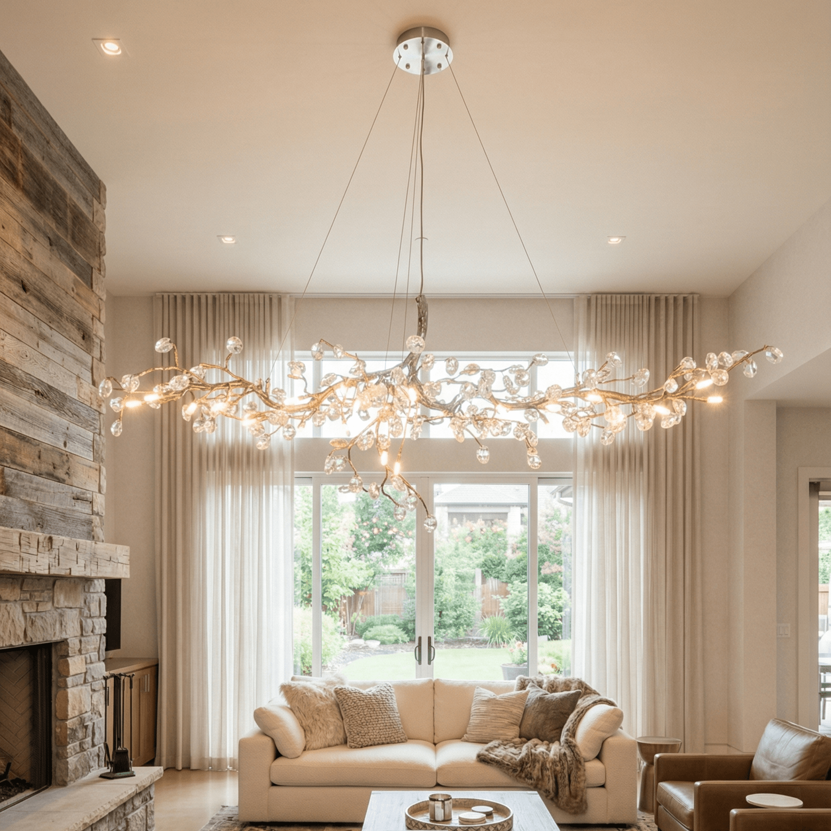 Cherry Blossom Branch Tree Chandelier - 49" LengthDark CopperTrivellolab